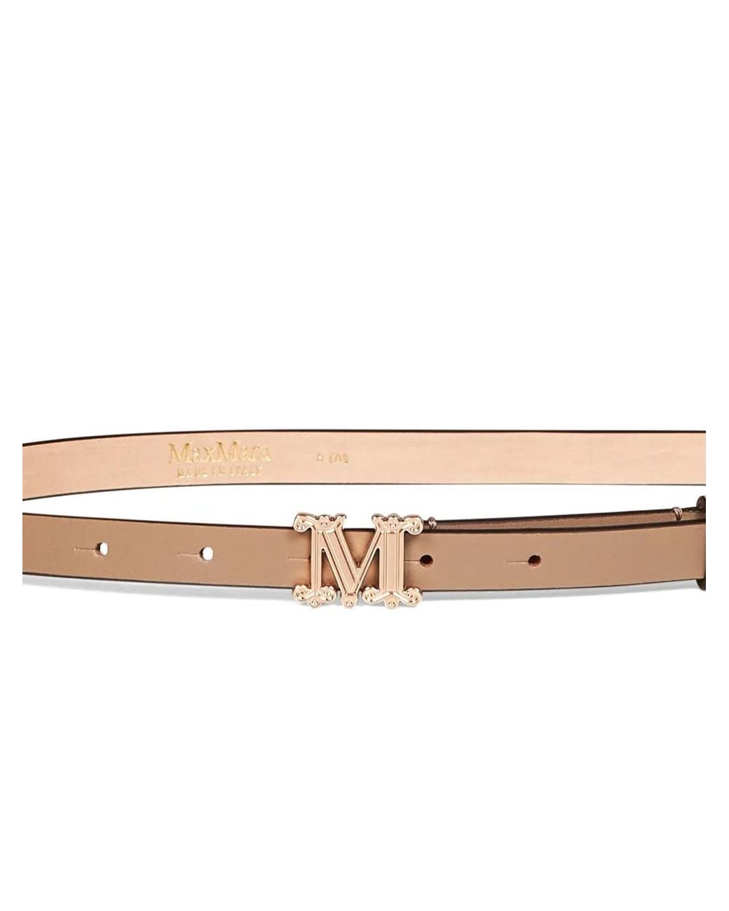 Max Mara White Leather Monogram Belt