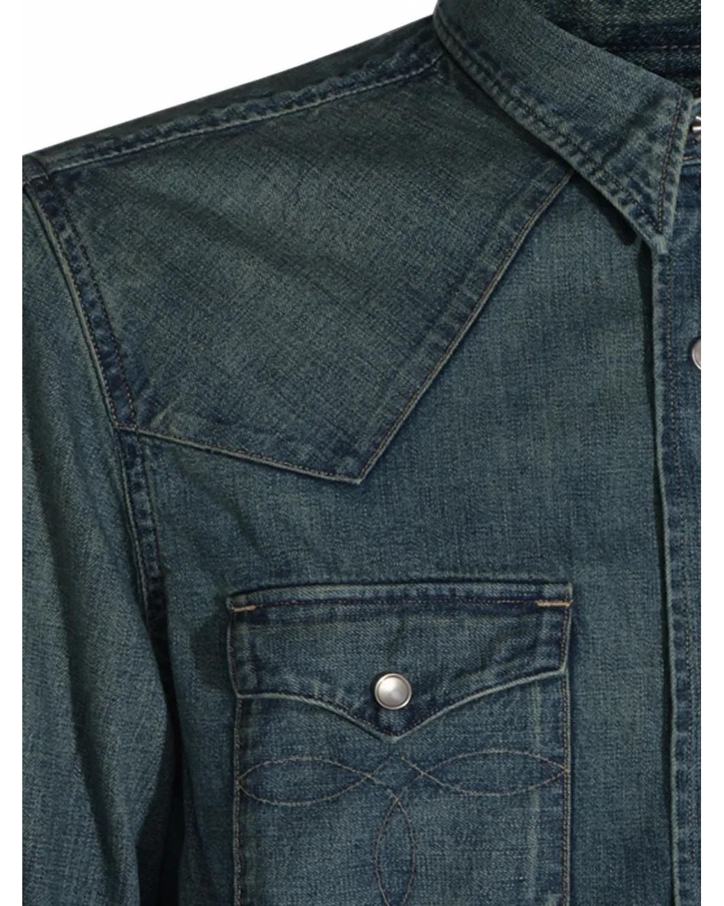 Polo Ralph Lauren Blue Western Denim Shirt for men
