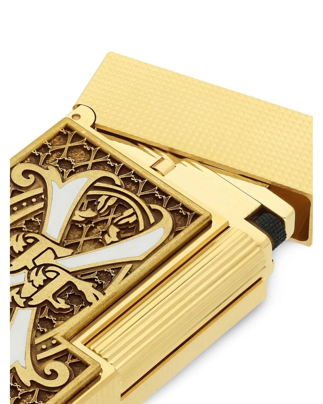 S T Dupont Metallic X Fuente Fuente Opus Patterned Lighter