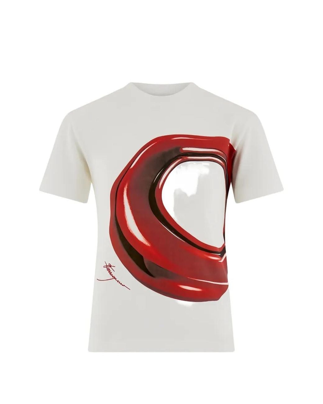 Ferragamo White Graphic-Print T-Shirt