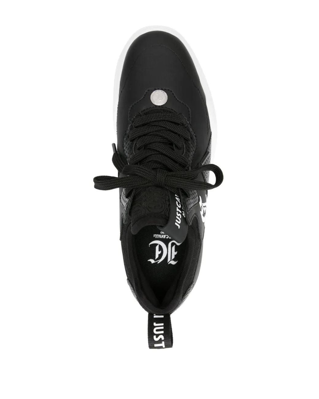 Just Cavalli Black Logo-Appliqué Chunky Sneakers