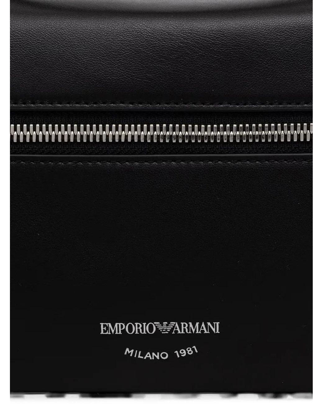 Emporio Armani Black Logo-Print Crossbody Bag