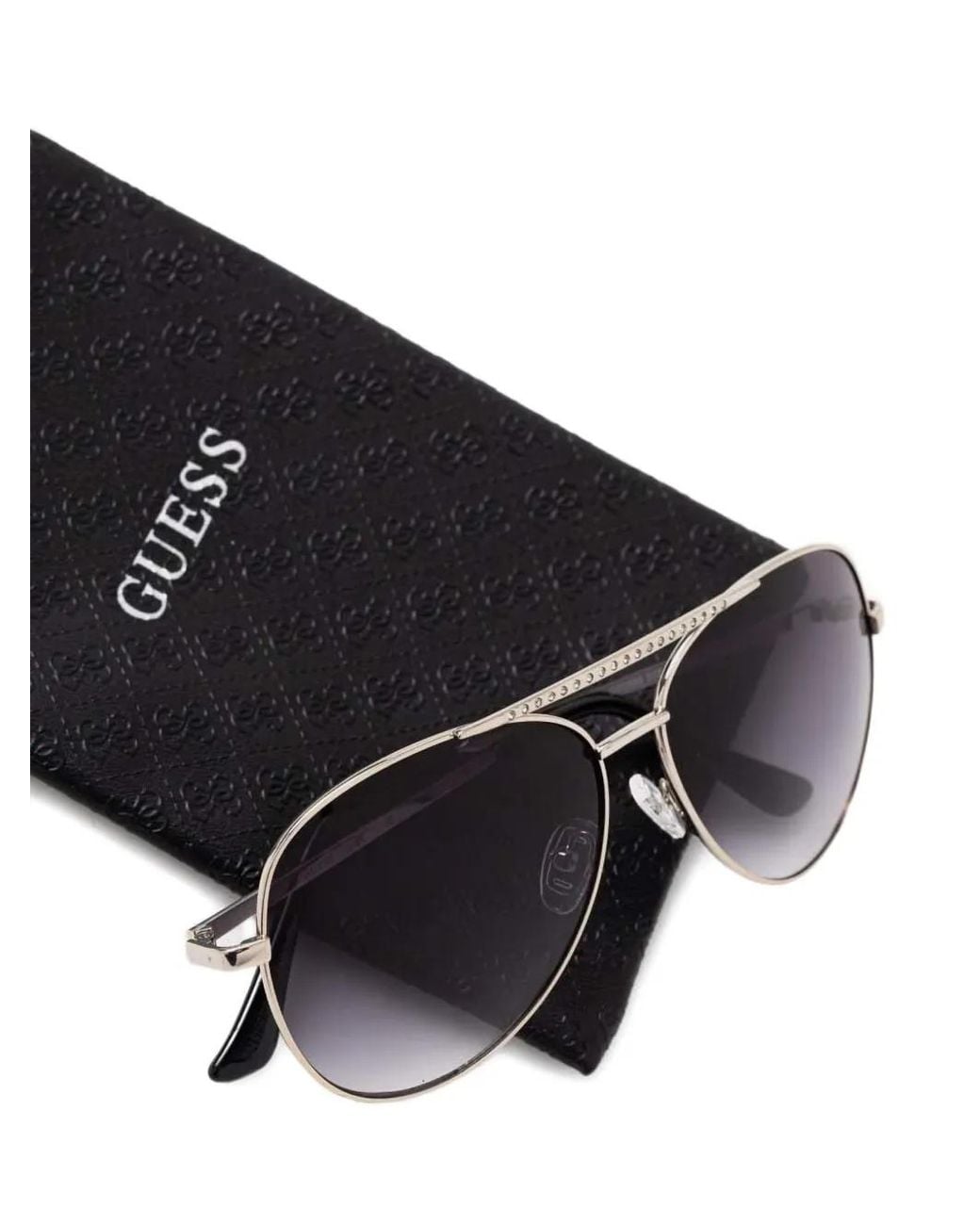 GUESS EYEWEAR Purple Crystal-Embellished Pilot-Frame Sunglasses