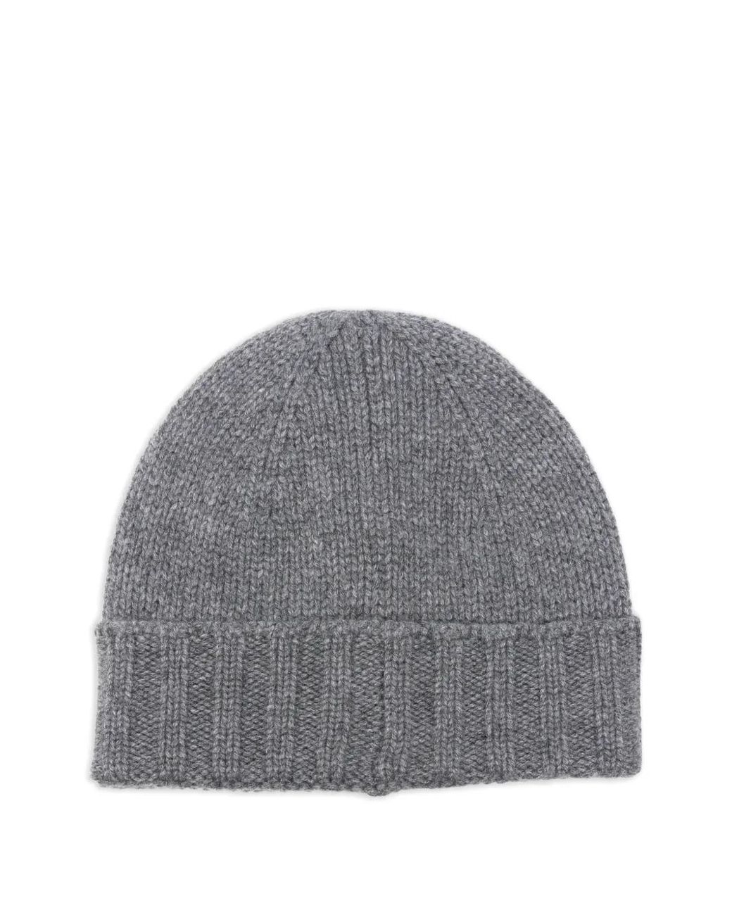 GIUUNO Gray Ribbed-Brim Beanie for men