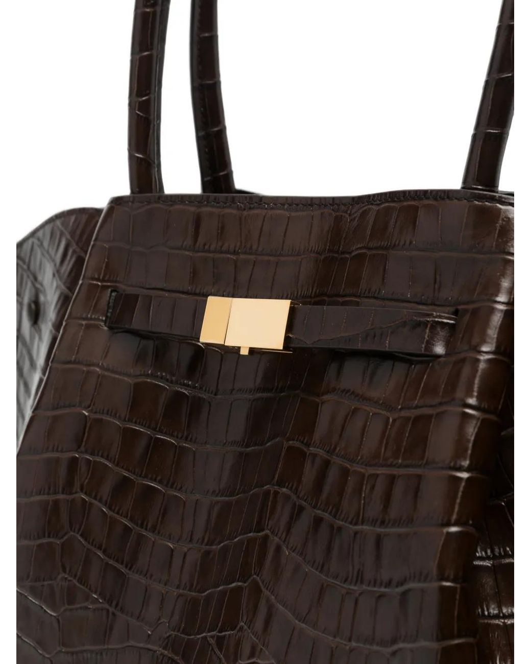 DeMellier London Black Cabas New York En Cuir Effet Crocodile