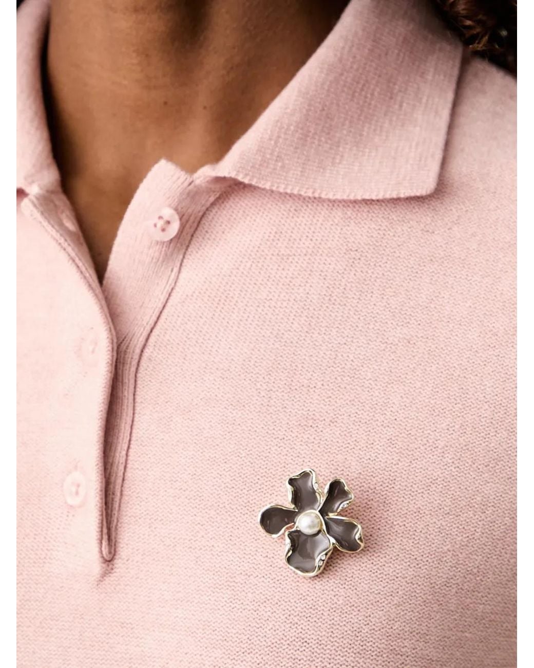 Twinset Black Polo Avec Broche