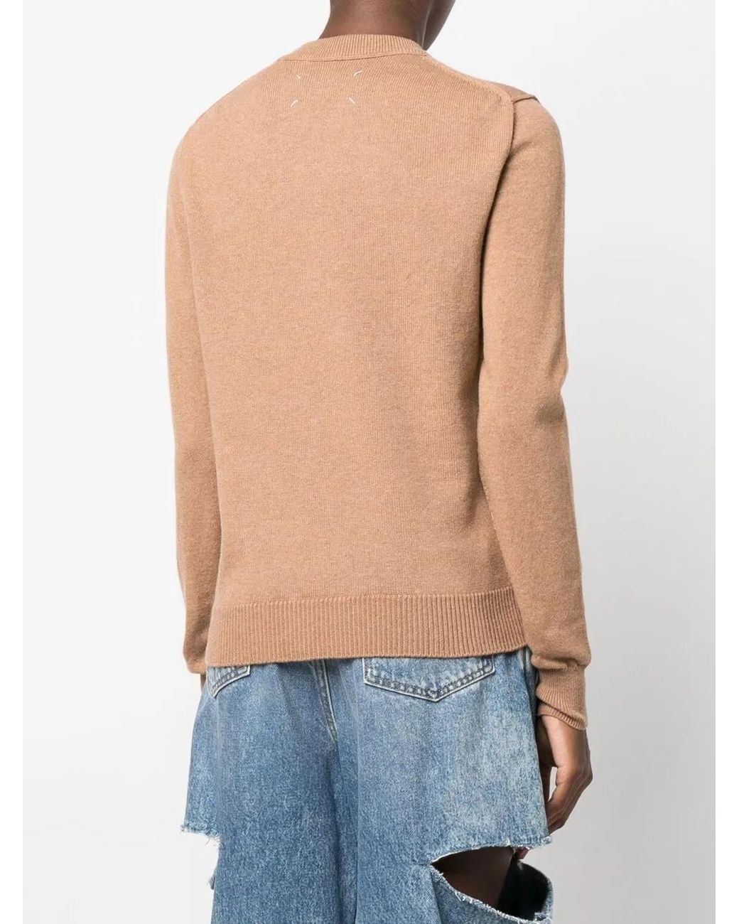 Maison Margiela Natural Crew-Neck Cashmere Jumper