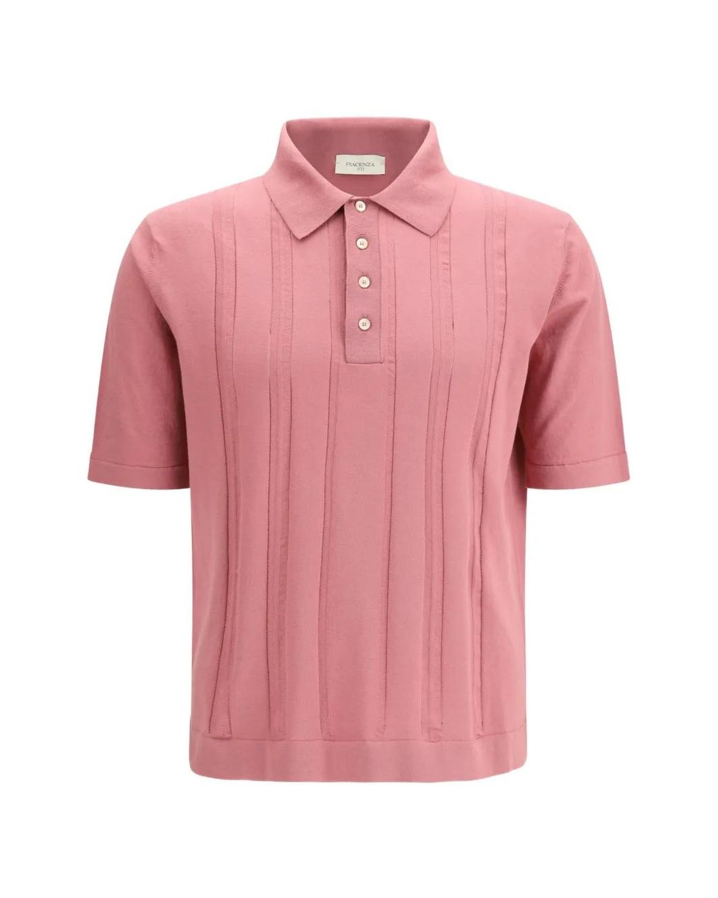 Polo con detalle de botones Piacenza Cashmere de hombre de color Pink