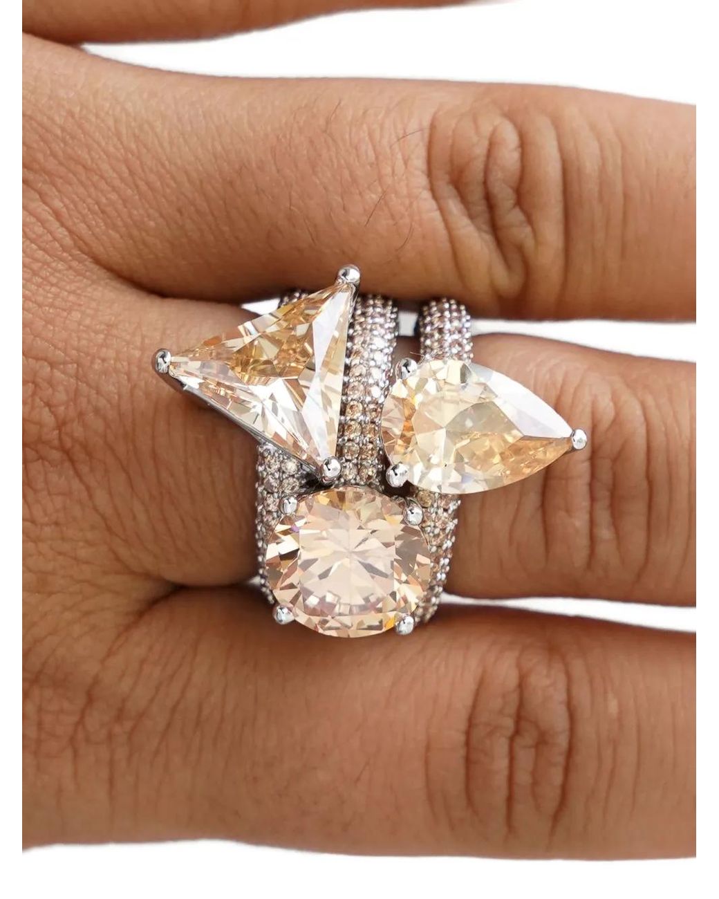 Izabel Display White Mega Circle Pavé Ring
