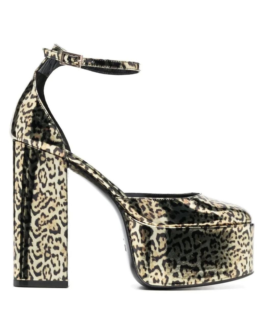 Paris Texas Black Leopard-Print Pumps
