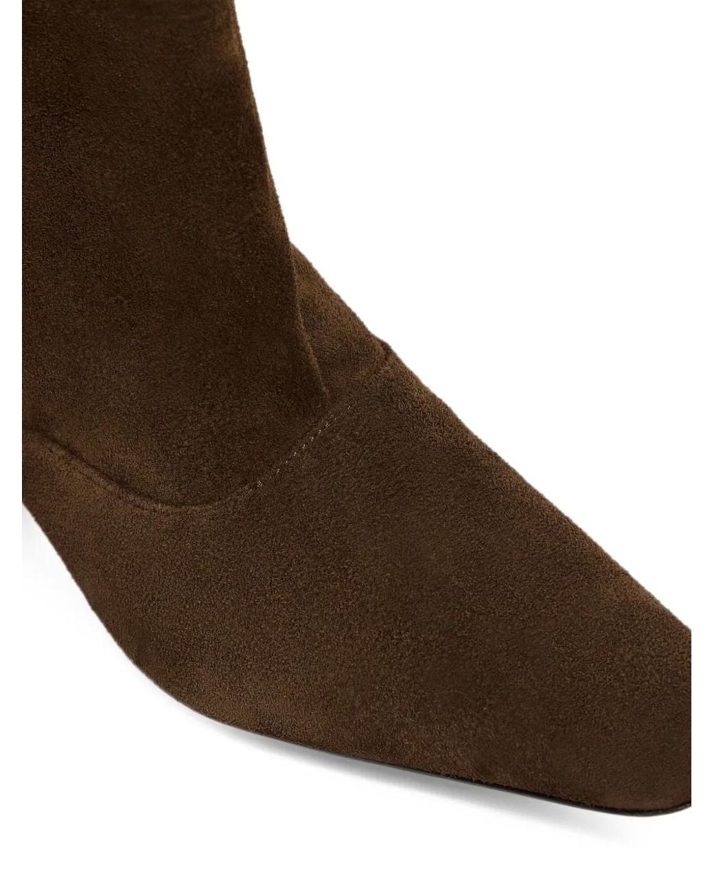 Sandro Brown Pointed-Toe Suede Boots