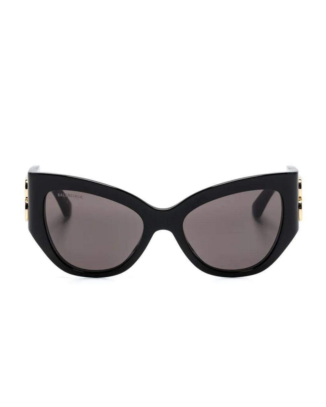 Balenciaga Black Logo-Plaque Cat-Eye Sunglasses