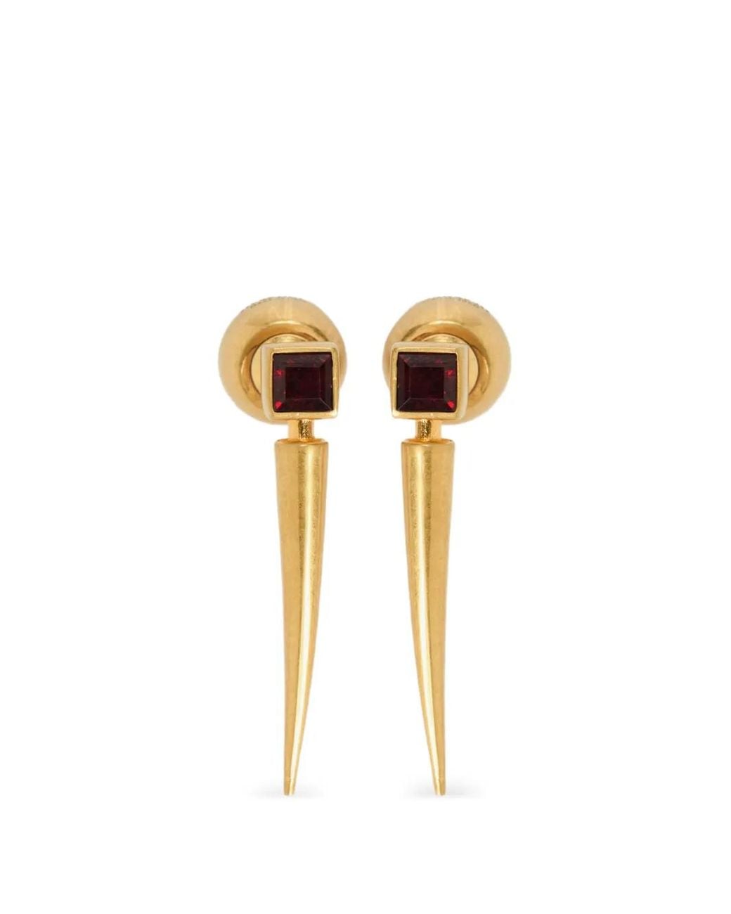 Jil Sander Metallic Stone-Embellished Spike Earrings
