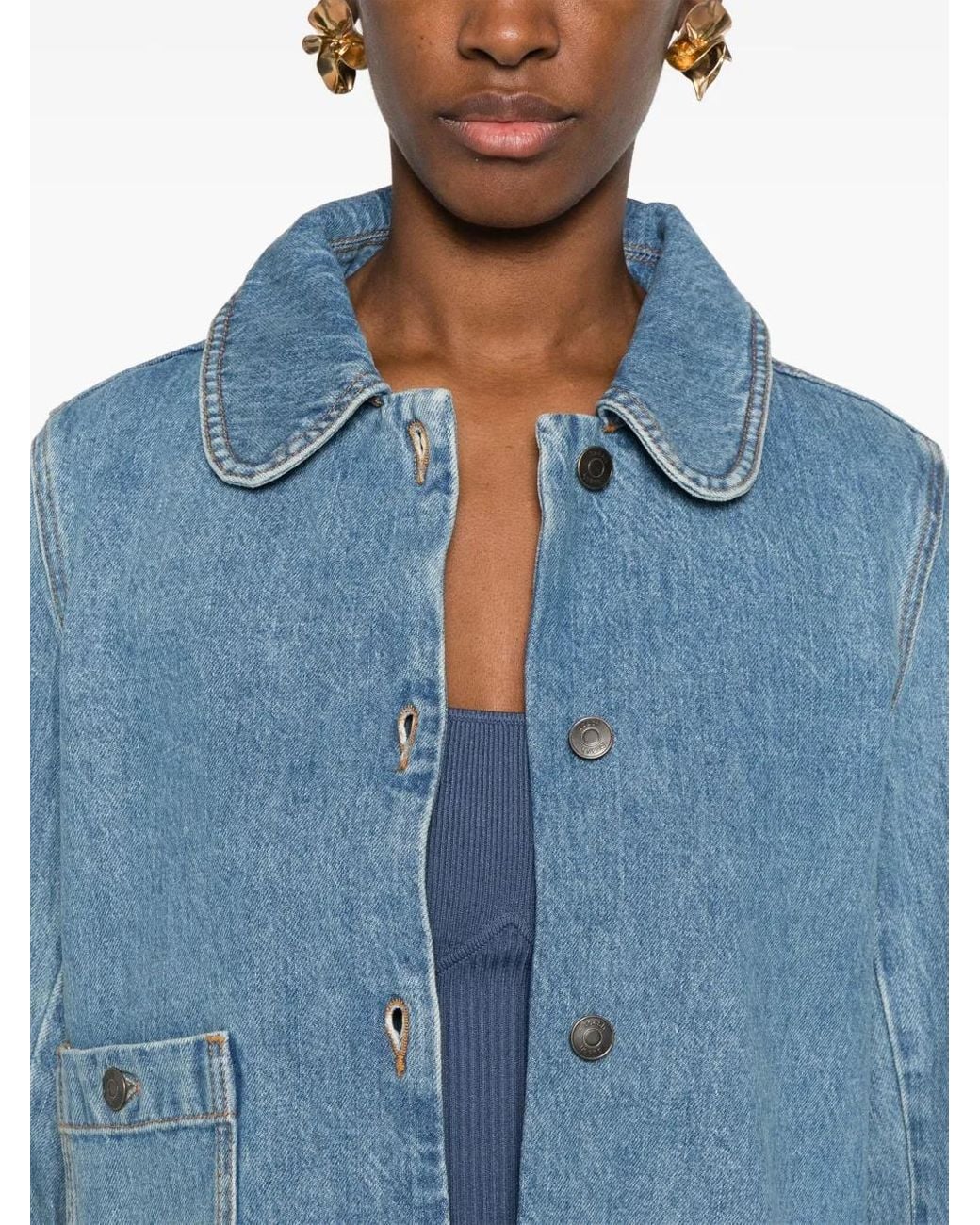 Ba&sh Blue Tiny Denim Jacket