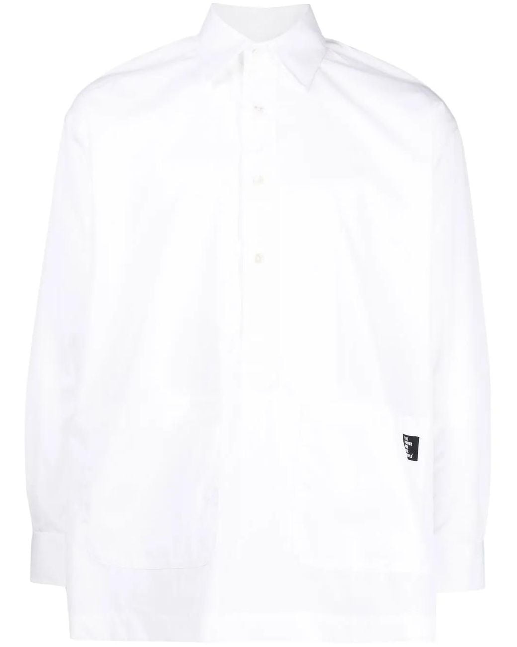 The Power for the People White Logo-Patch Detail Shirt for men