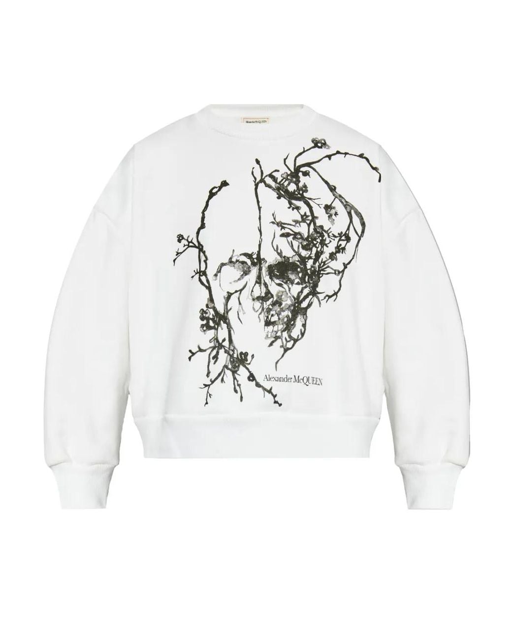 McQueen White Graphic-Print Sweatshirt