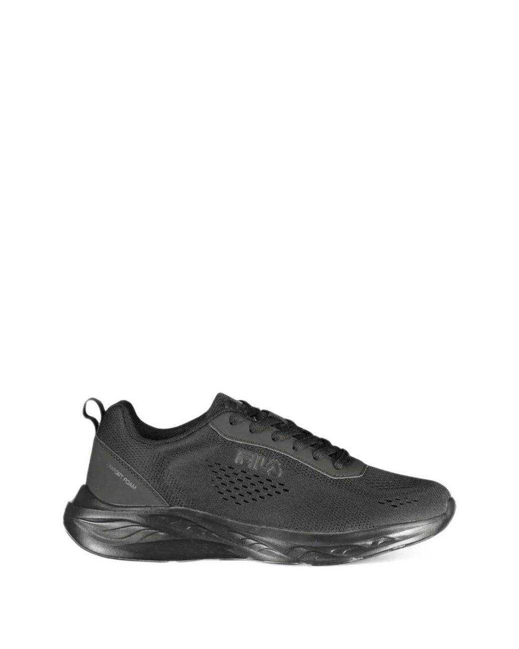 Fila Black Spectris Logo-Patch Mesh-Panel Sneakers for men