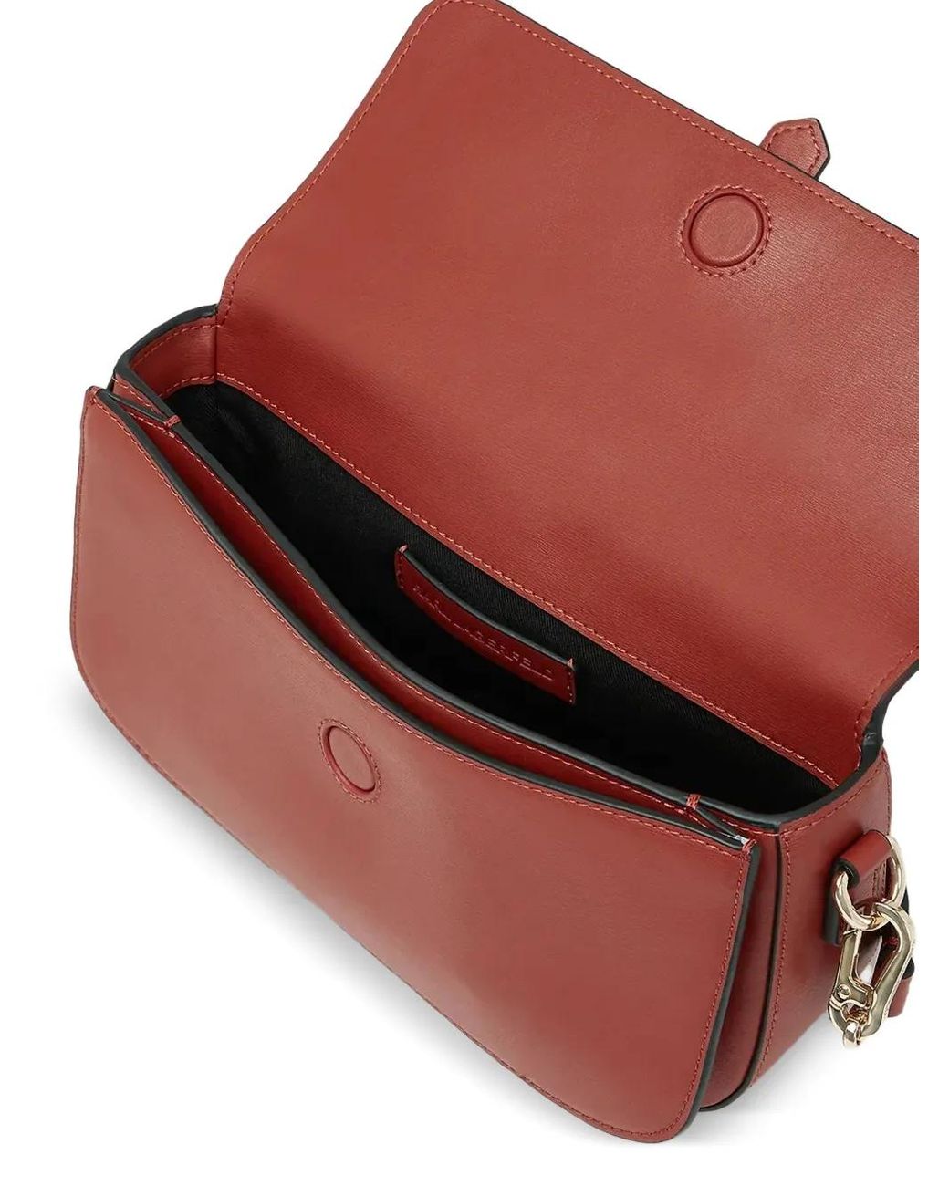 Karl Lagerfeld Red K/Autograph Padlock Leather Shoulder Bag