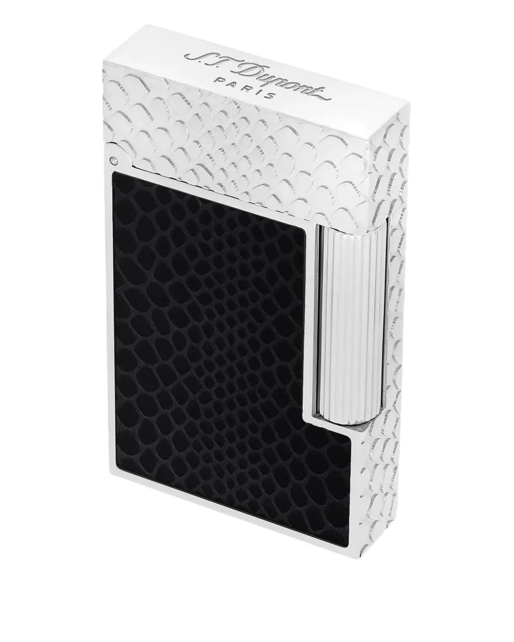 S T Dupont Black Ligne 2 Snakeskin-Pattern Lighter (6.2Cm X 3.7Cm)