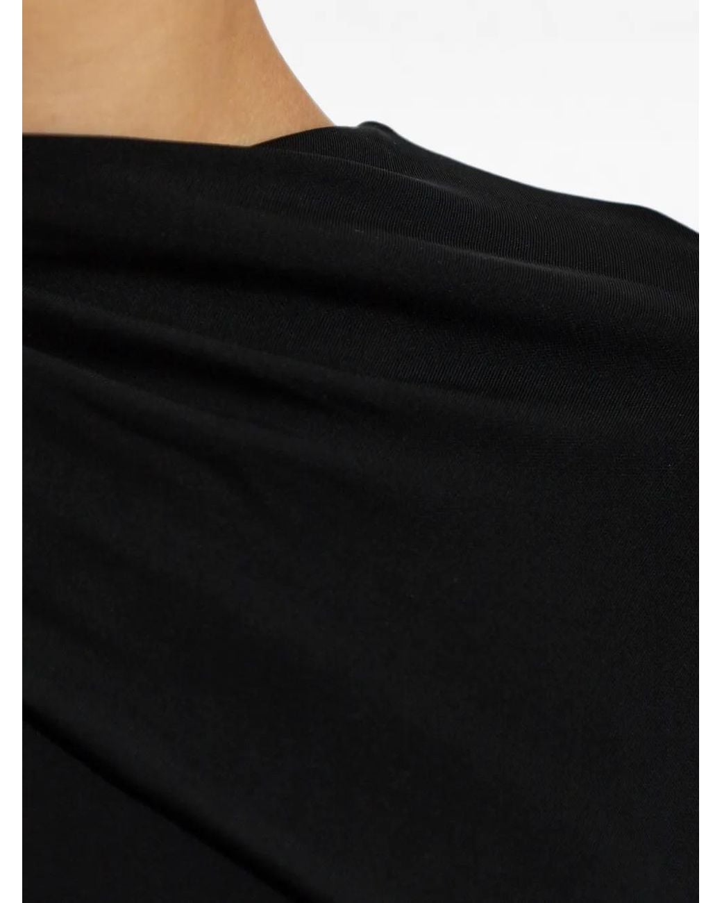 Alexander Wang Black Robe Mi-Longue Drapée À Design Asymétrique