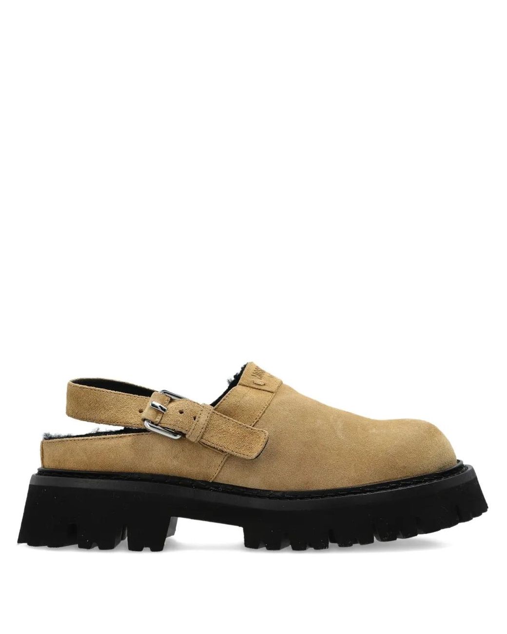 Moschino Natural Buckle Strap Mules