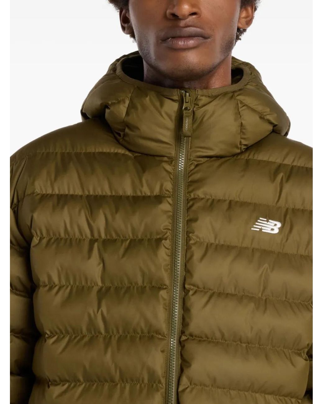 New Balance Donsjack Met Capuchon in het Green voor heren