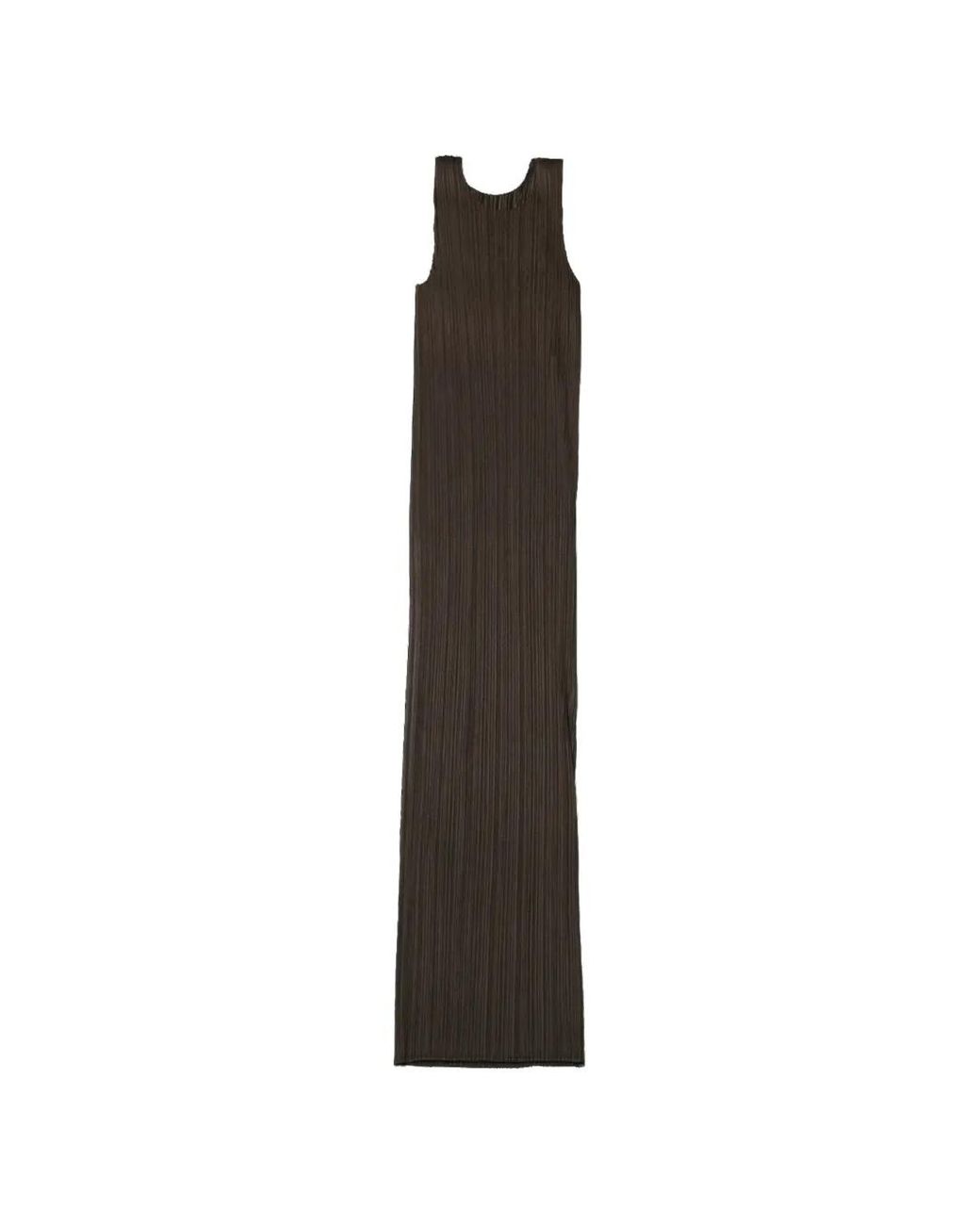 Pleats Please Issey Miyake White Pleated Maxi Dress