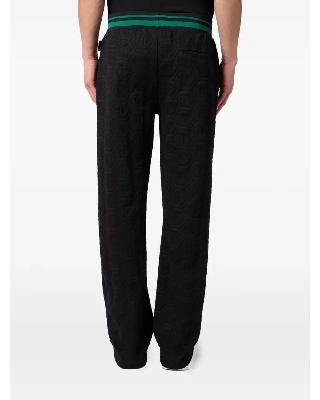 Philipp Plein Black Jacquard Monogram Track Pants for men