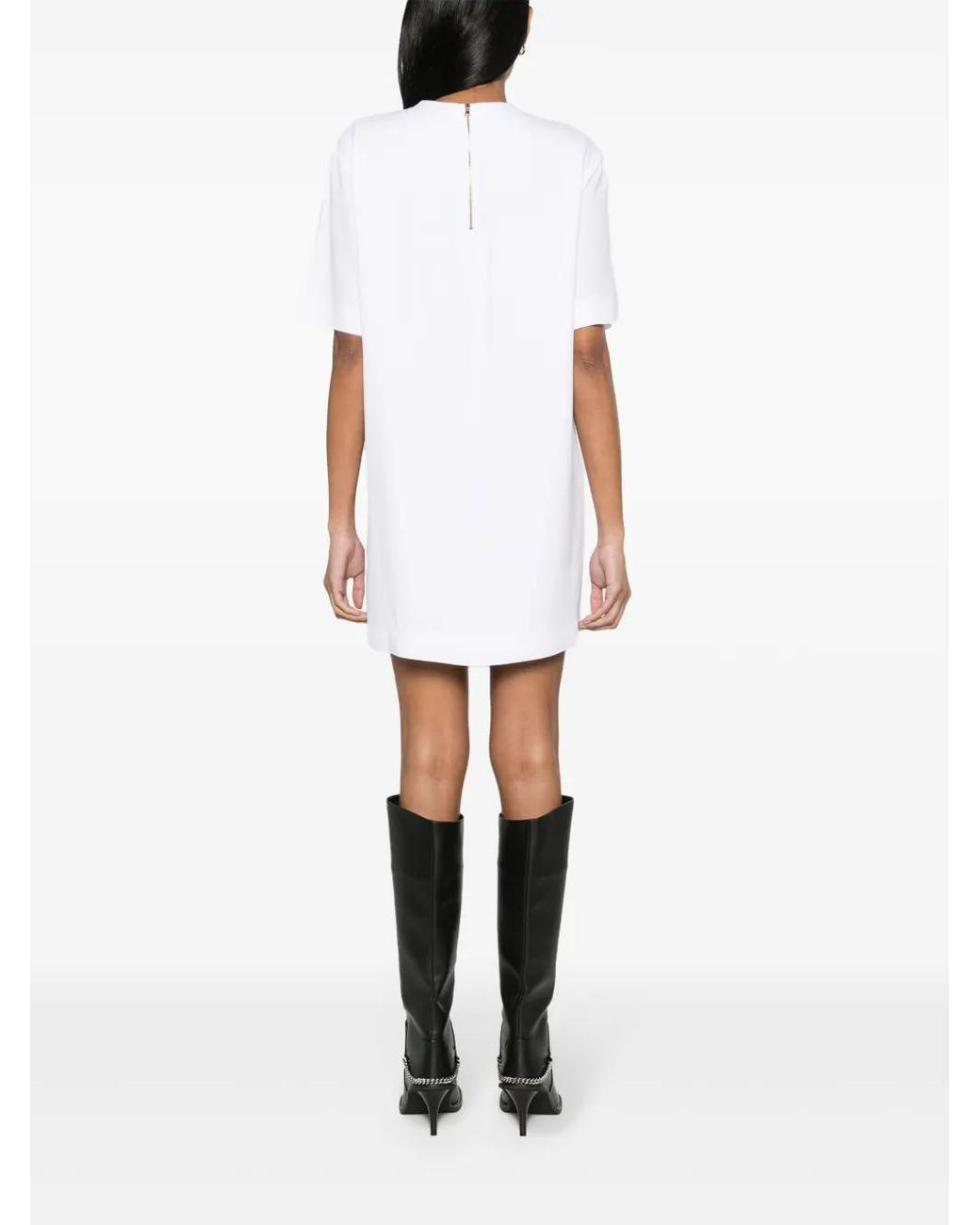 Moschino White Short Dress With Print