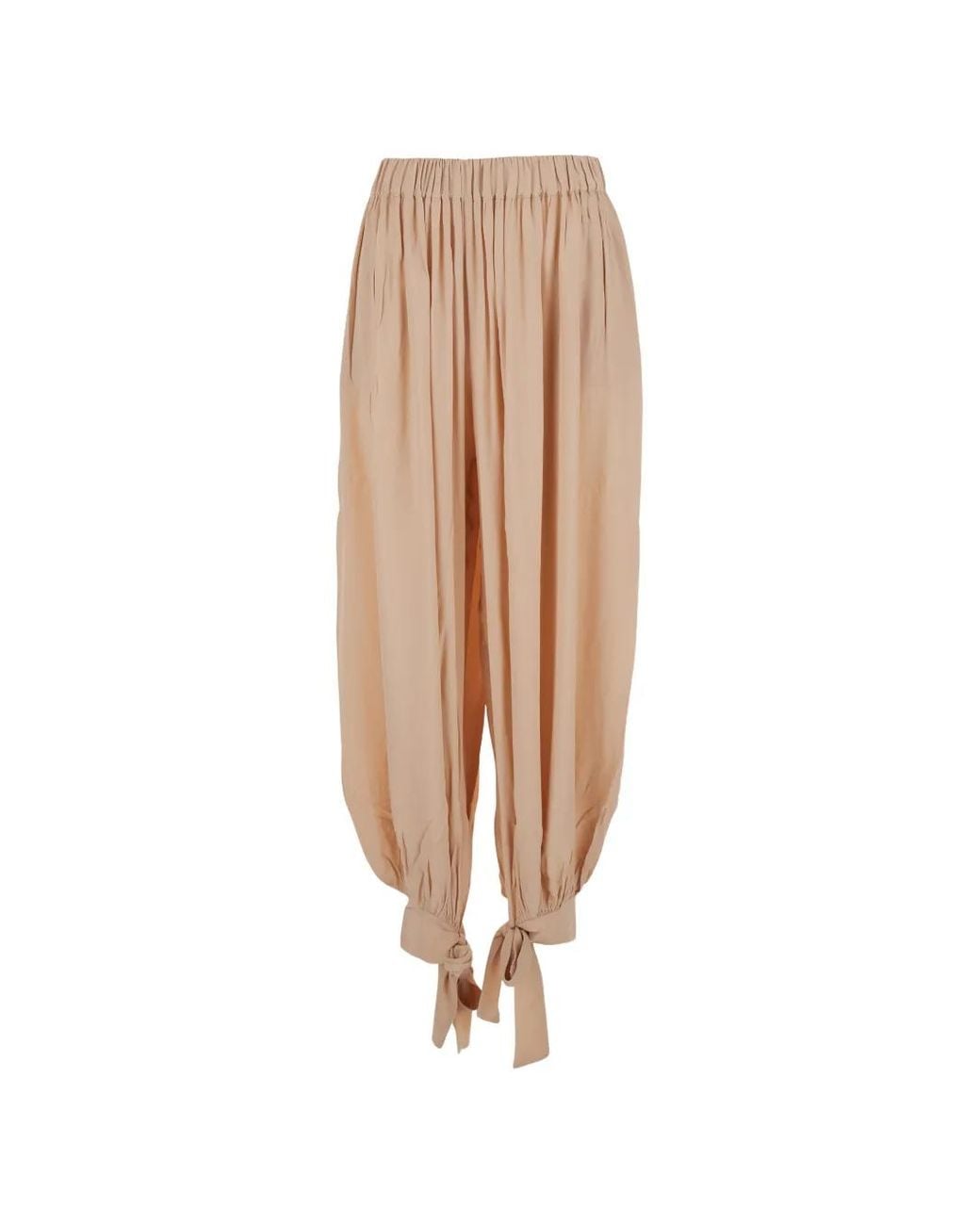 ANDAMANE Natural Noor Tie-Cuff Gathered Trousers