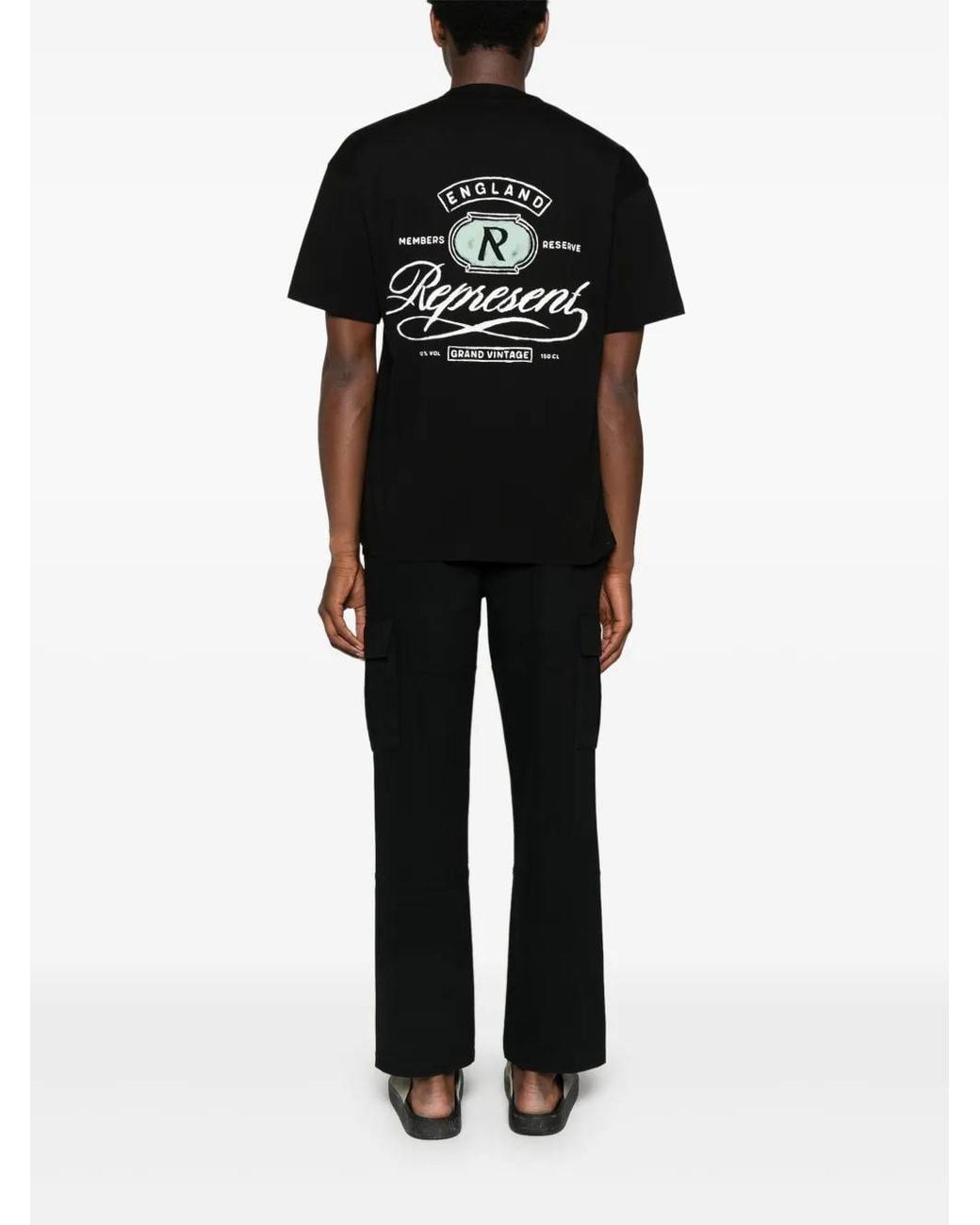 Represent Logog Represent Crewneck Logo Printed T-Shirt in Black for Men | Lyst