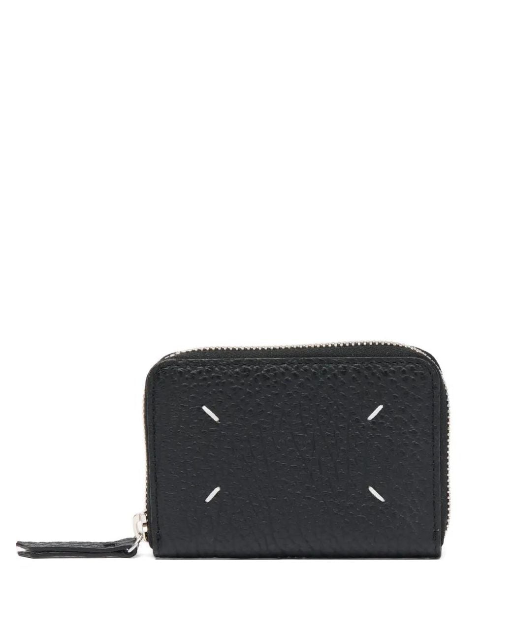Maison Margiela Black Four Stitches Zip Coin Holder