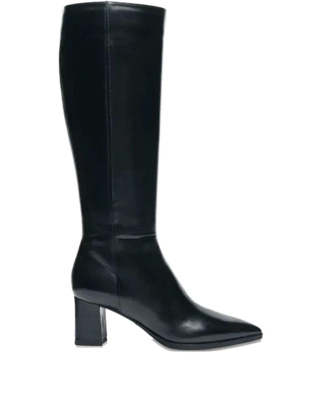 Santoni Black Pointed Boots