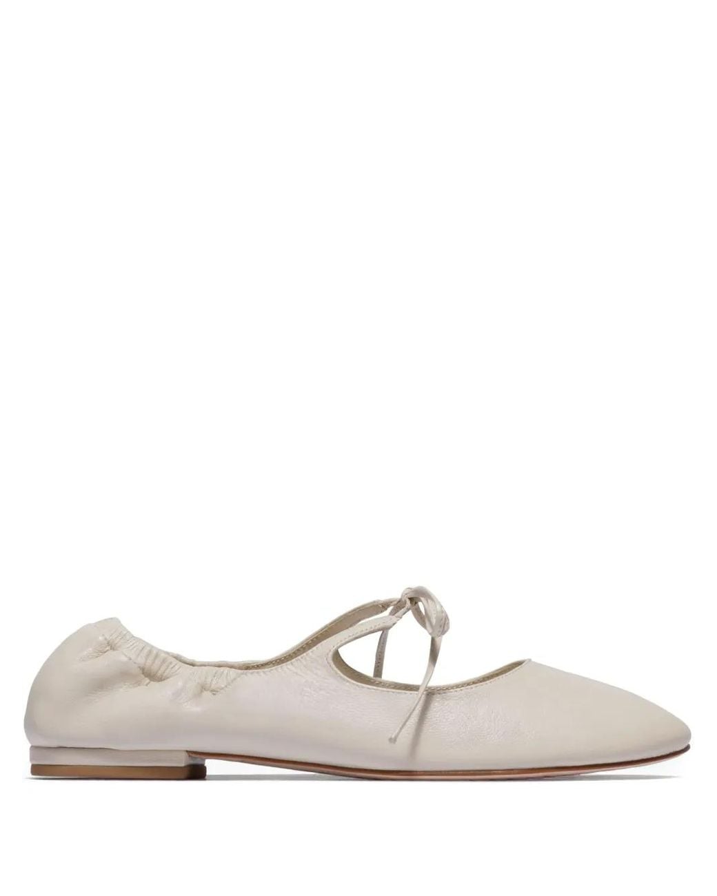 Bernardo White 1946 Tie-Fastening Elasticated Ballet Flats