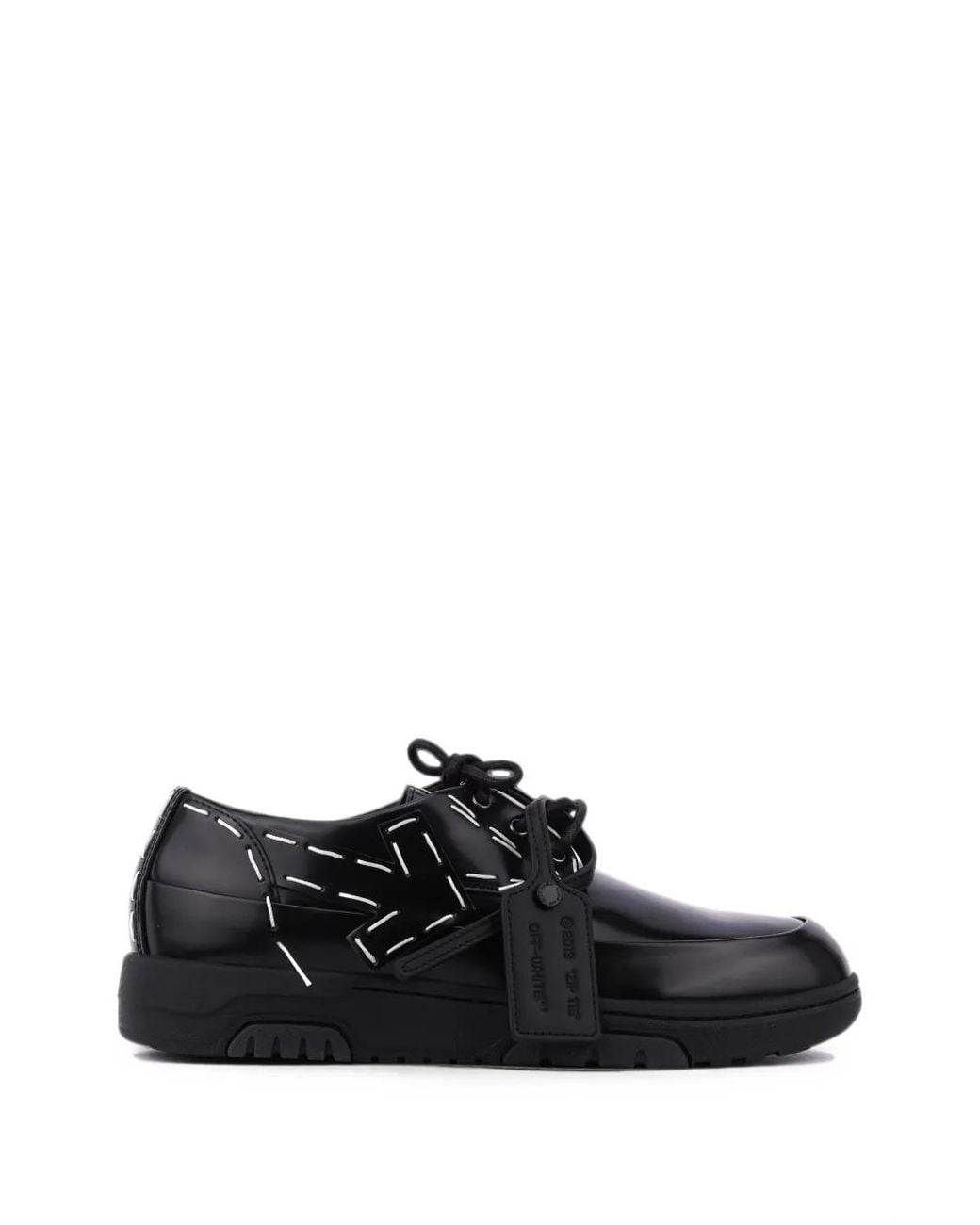 Off-White c/o Virgil Abloh Black Sartorial Contrast-Stitch Derby Shoes for men