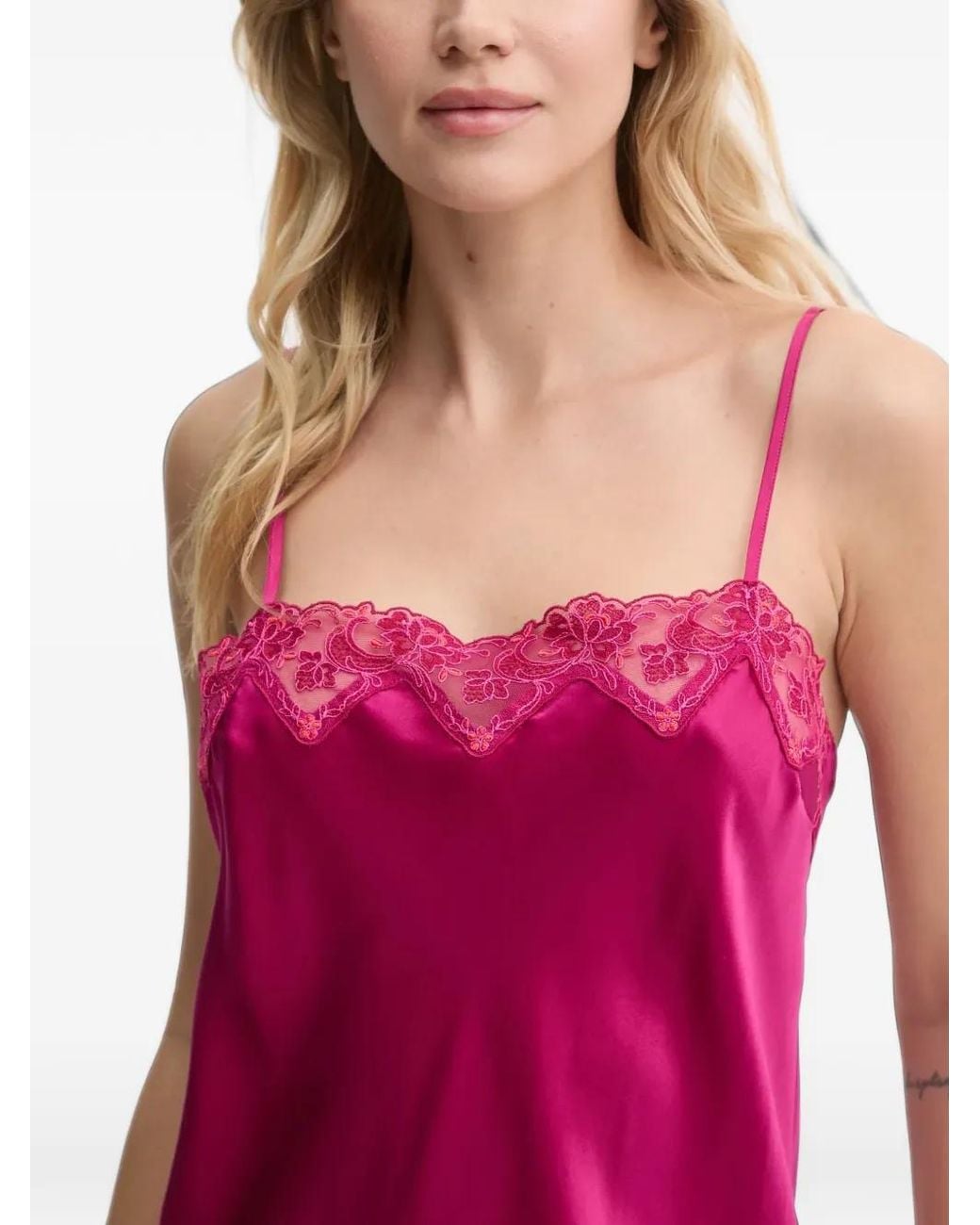 Chantelle Pink Cabaret Sauvage Lace-Trim Nightdress