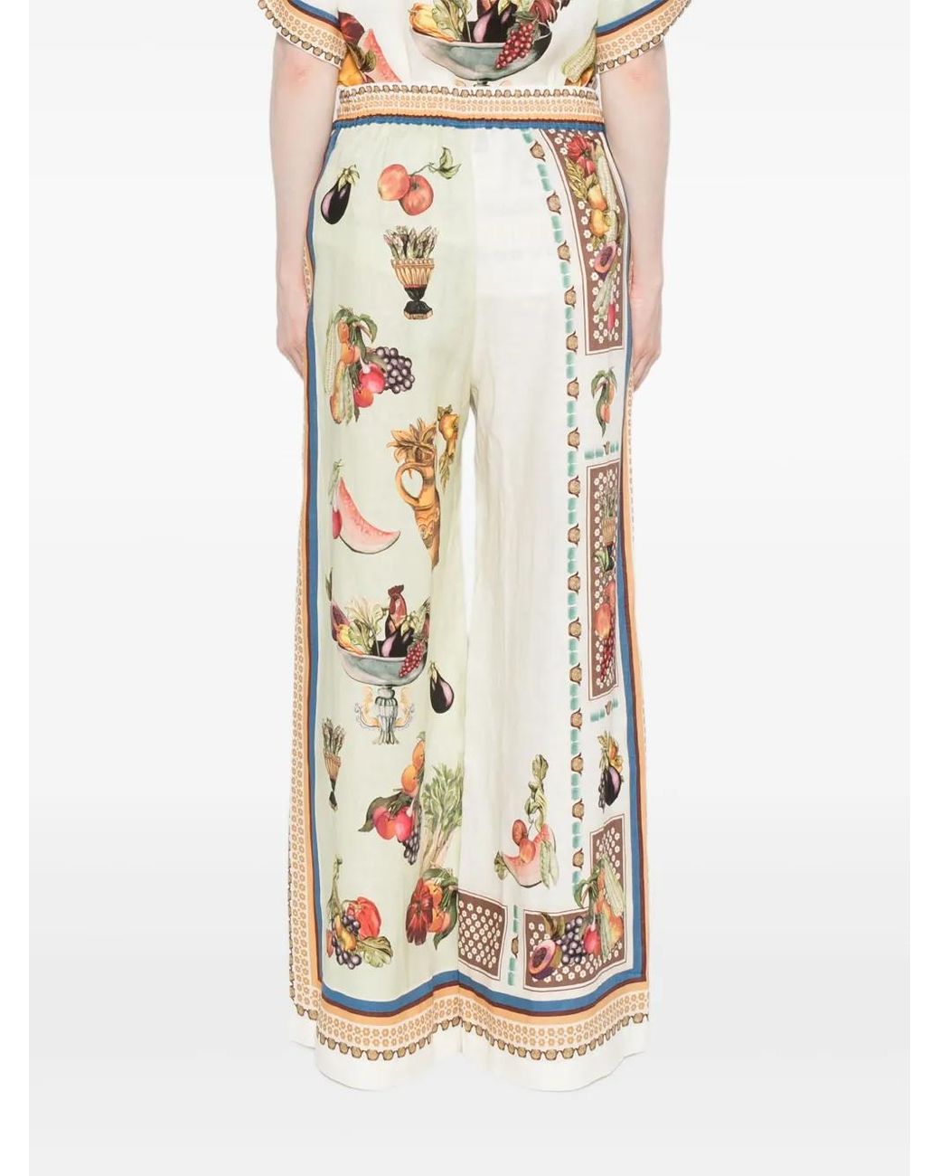 ALÉMAIS White Graphic-Print Drawstring Trousers