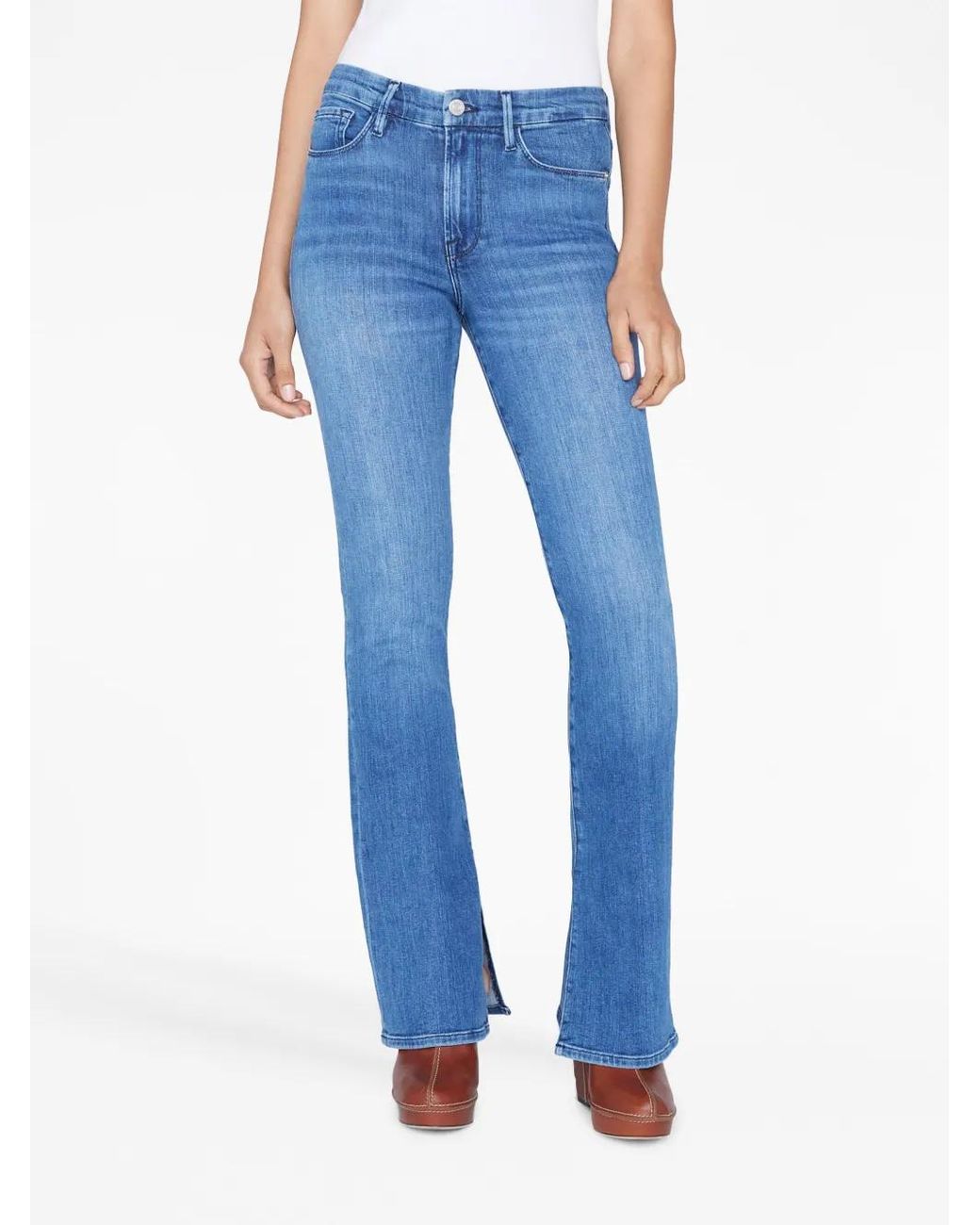 FRAME Blue Le Mini Mid-Rise Bootcut Jeans