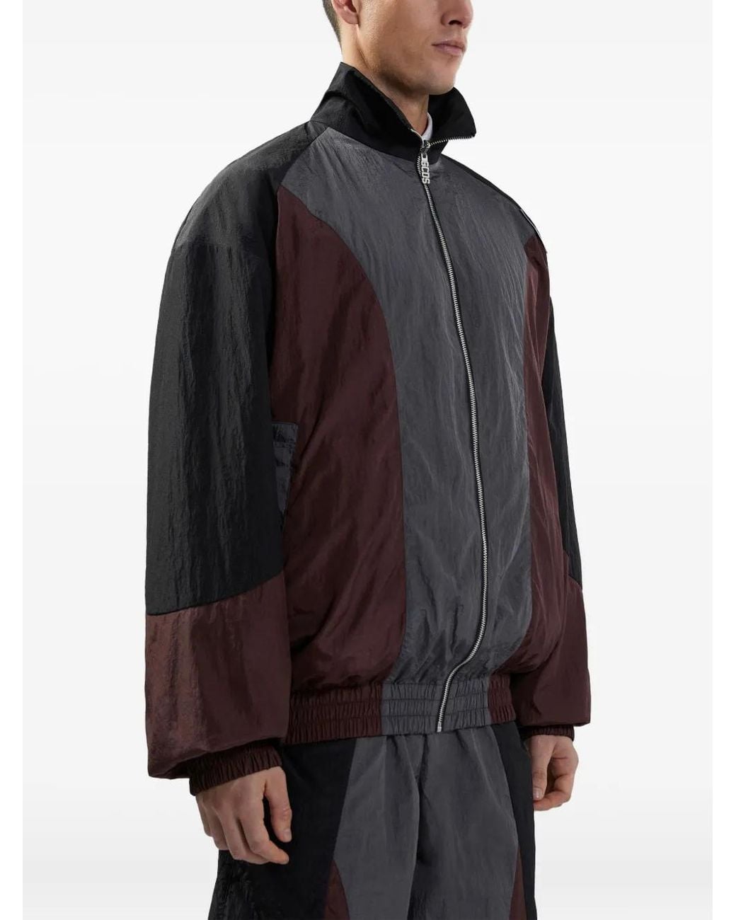 Gcds Brown Colour-Block Jacket for men