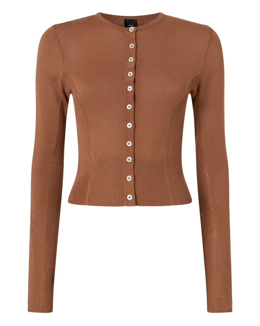 Pinko Brown Cardigan With Mother-Of-Pearl Buttons