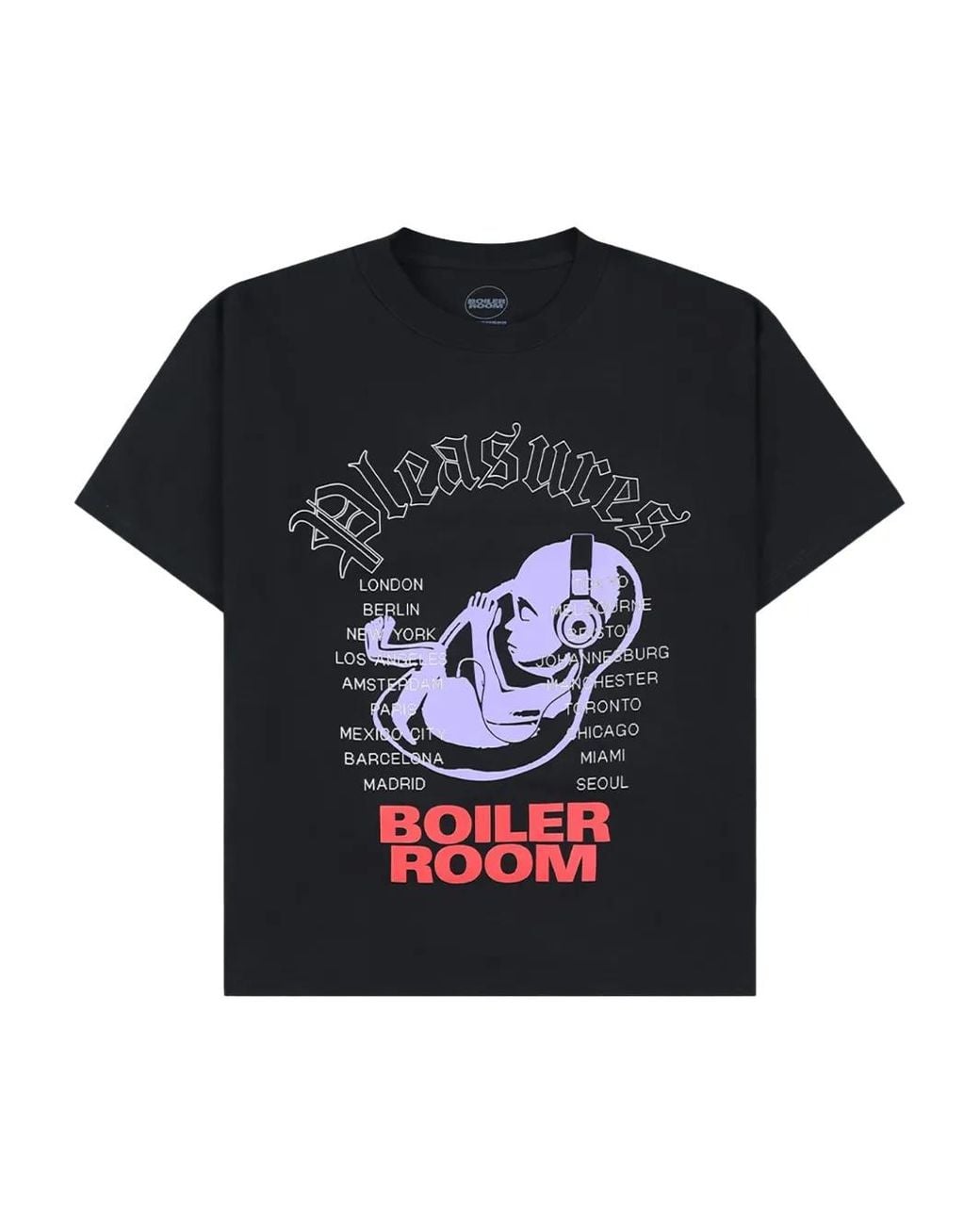 Pleasures Black Headphone Graphic-Print T-Shirt for men