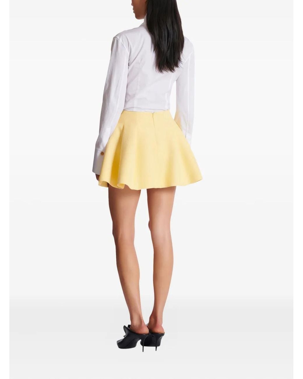 Balmain Yellow Chain-Detail Mini Skirt