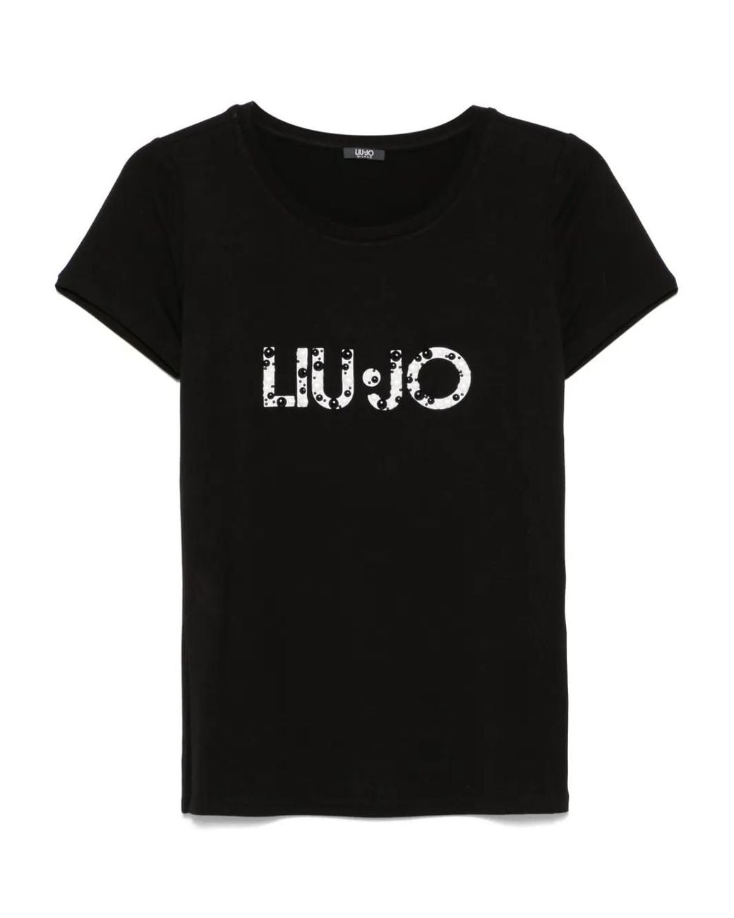 Liu Jo Black Logo-Print T-Shirt