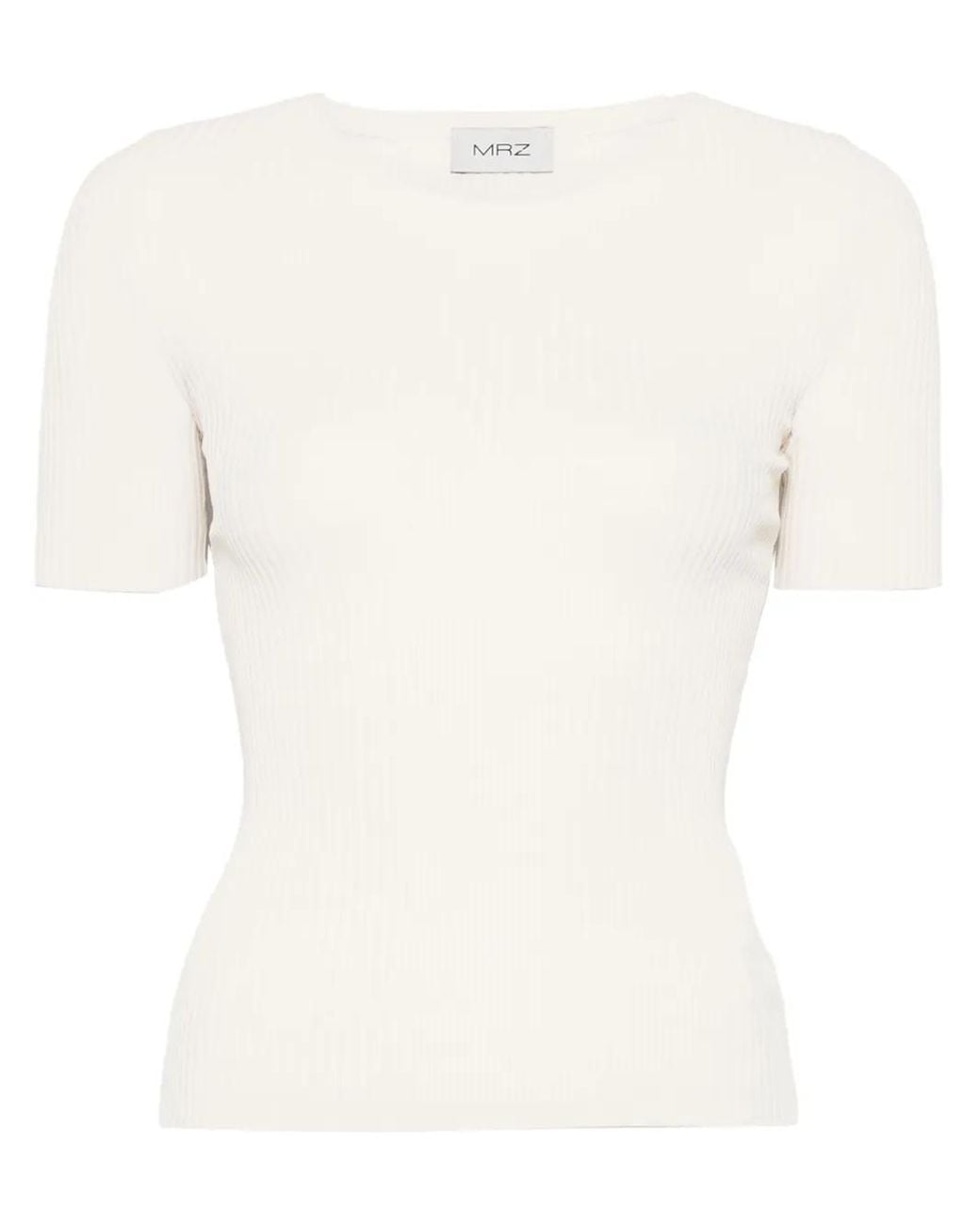 Mrz White Ribbed T-Shirt