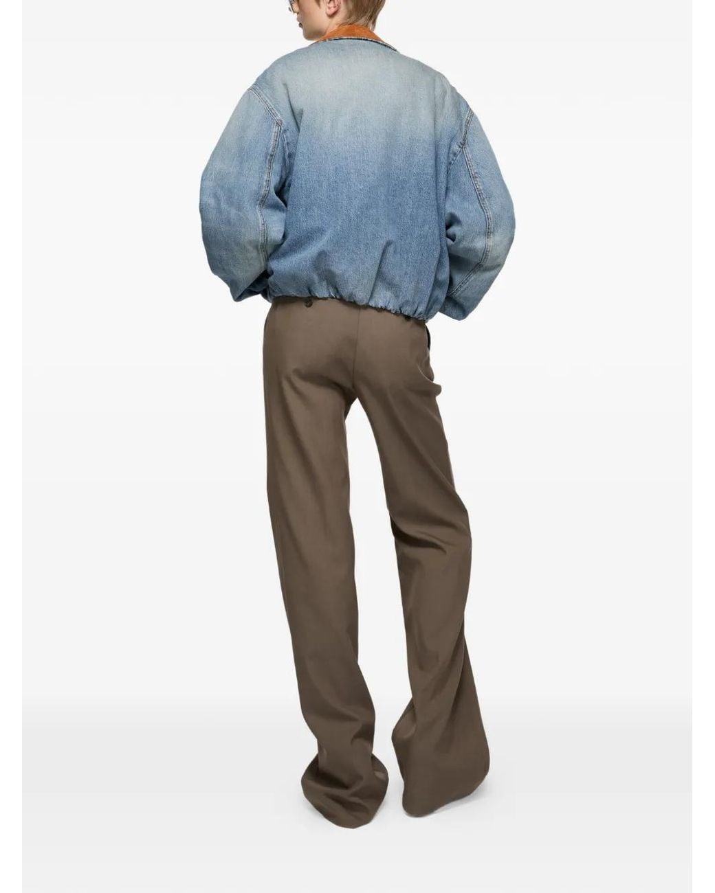 Acne Blue Logo-Patch Bomber Jacket