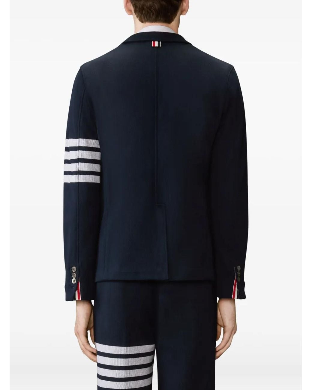 Thom Browne Blue Double Face Knit 4-Bar Sack Jacket for men
