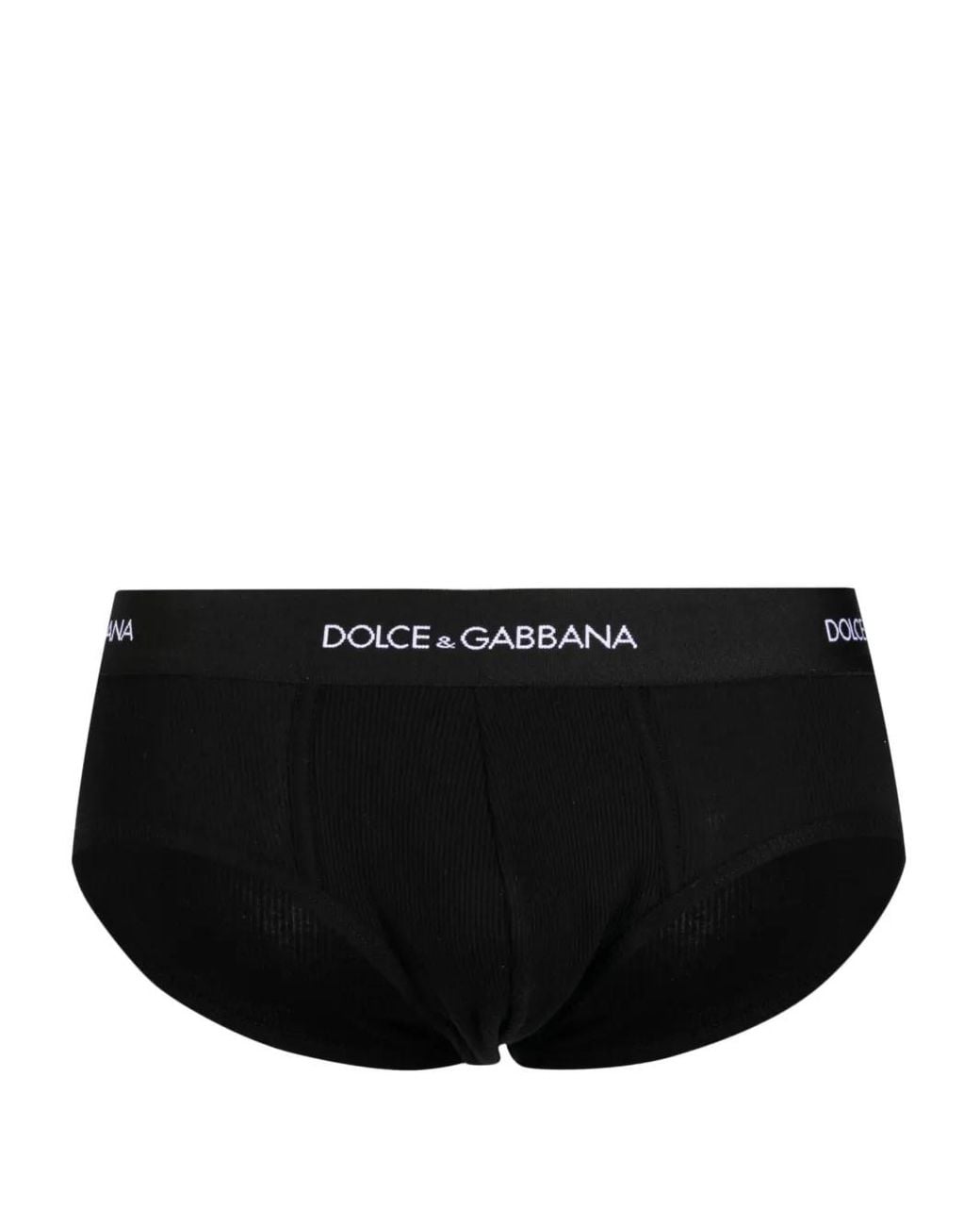 Dolce & Gabbana Black Logo-Waistband Briefs for men