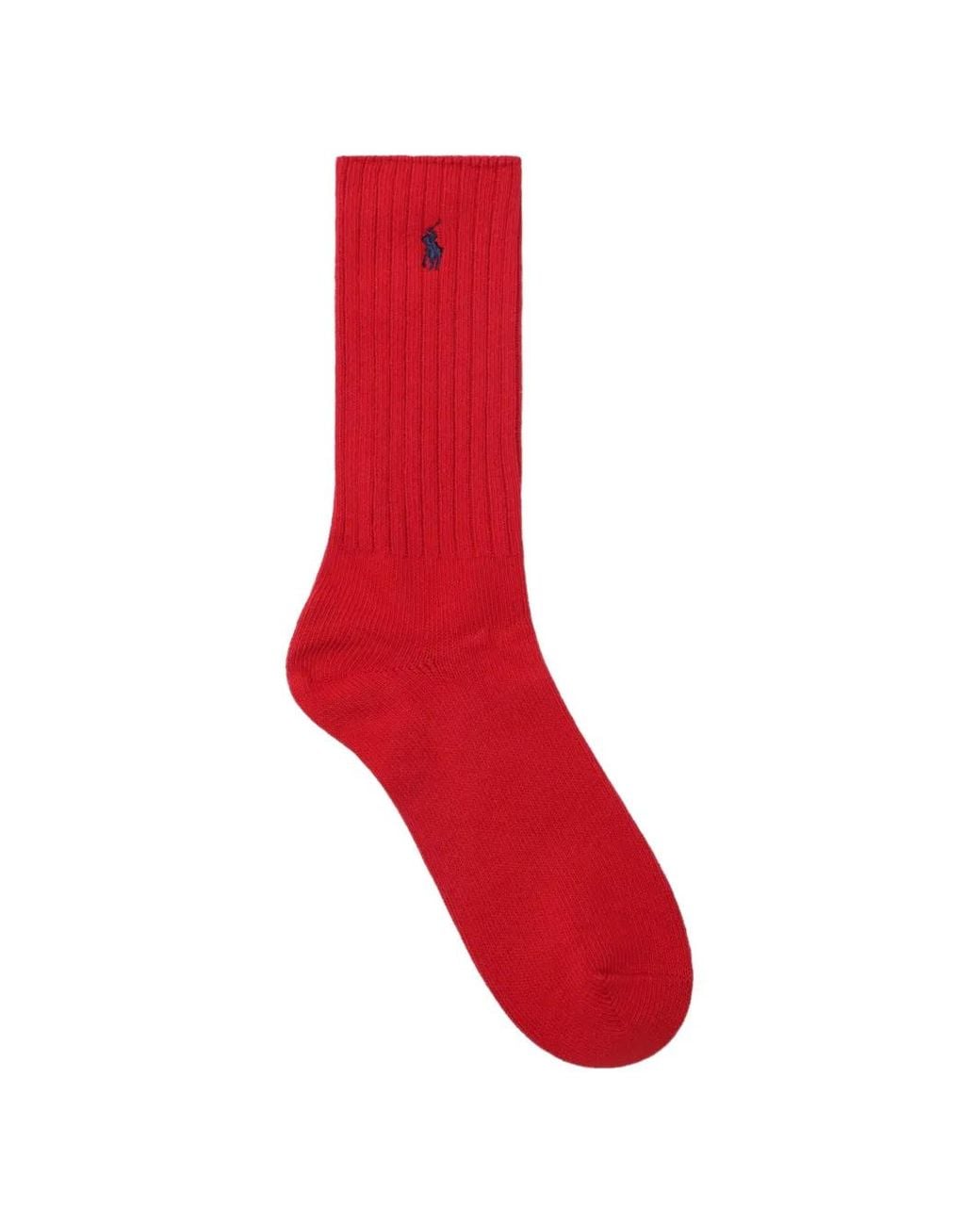 Polo Ralph Lauren Red Chaussettes Côtelées À Logo Brodé for men