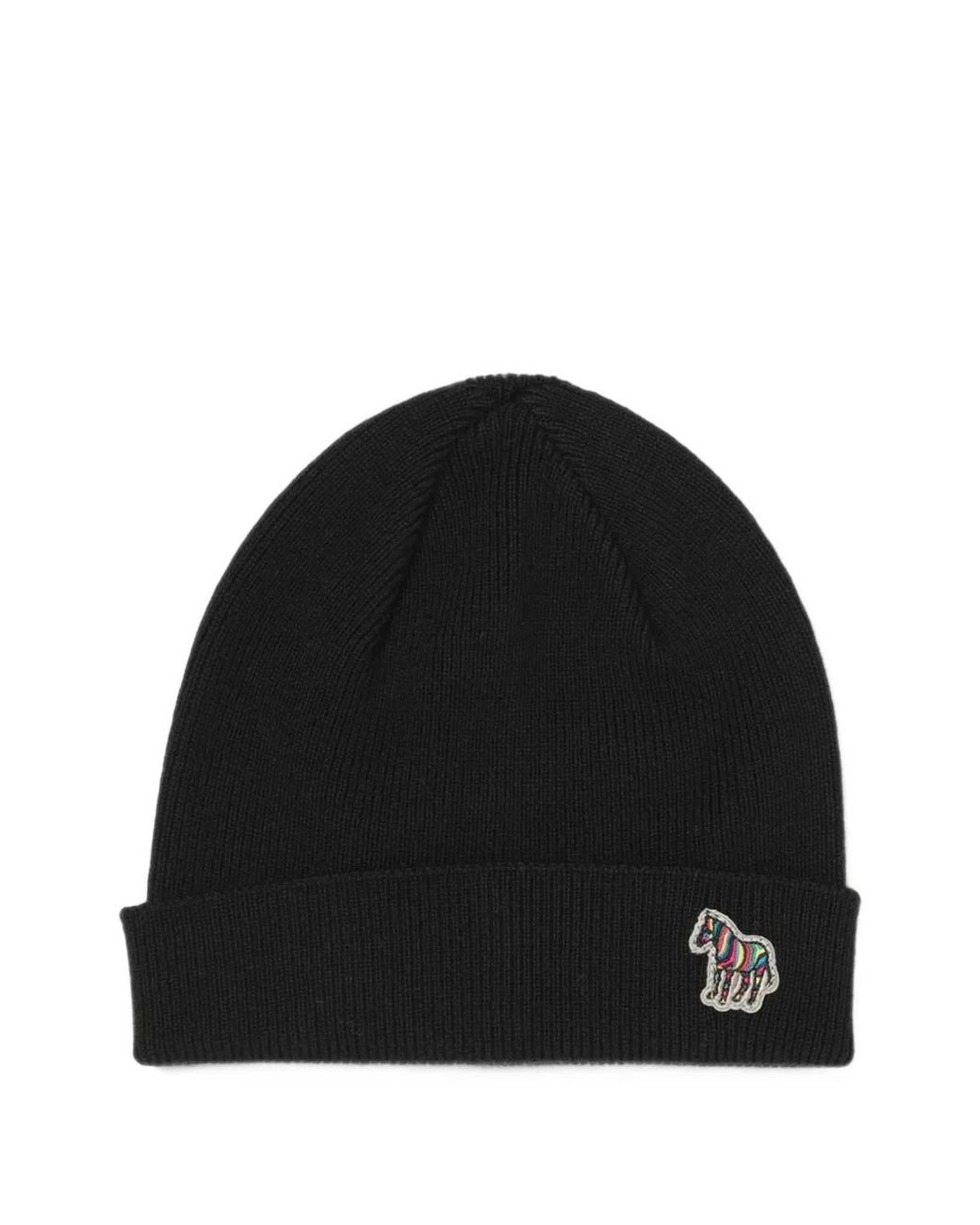 Paul Smith Zebra-Logo Wool Hat in Black for Men | Lyst UK