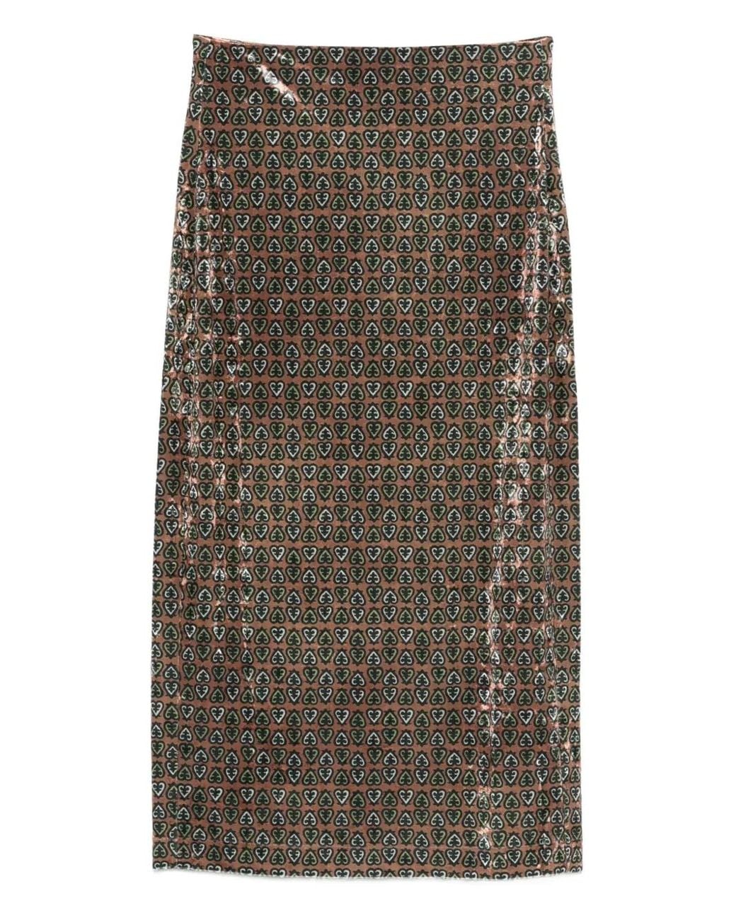 Pierre Louis Mascia Gray Patterned Skirt